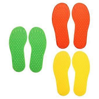 3 Pairs Foot-Shaped Floor Markers - Colorful Carpet Spot Markers Compatible with Sports Training - Anti-Slip Compatible with Field Agility Drills and 