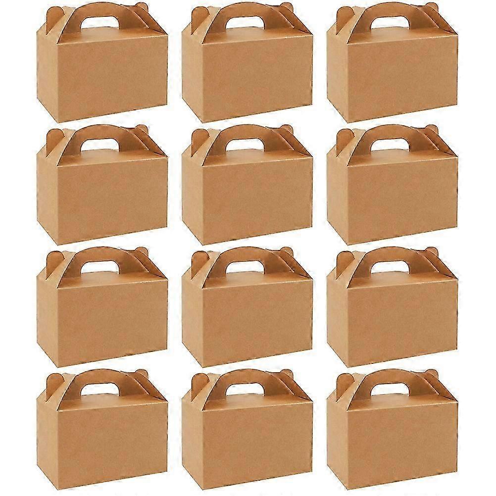 12Pcs Storage Use Khaki Handheld Paper Gift Packaging Boxes