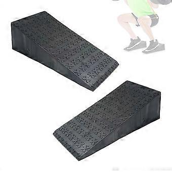 2-Piece Deadlift Foot Platform Set, Separate Plastic Inclines with Textured Surfaces for Angled Foot Placement During Strength Training Multicolor