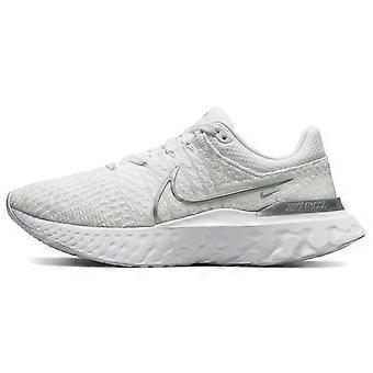 Nike React Infinity Run Flyknit 3 White Metallic Silver Women's DD3024-101