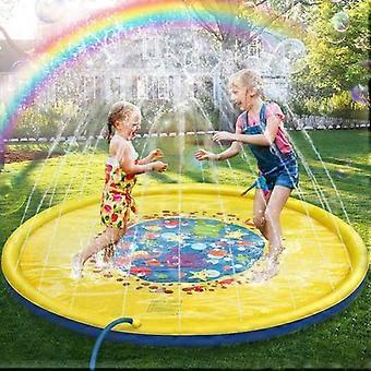 170cm Children's Water Jet Mat, Durable PVC Water Splash Spray Mat for Swimming Pools, Splash Sprinkle Play Pad Mat - Must-Have Summer Toys for Childr