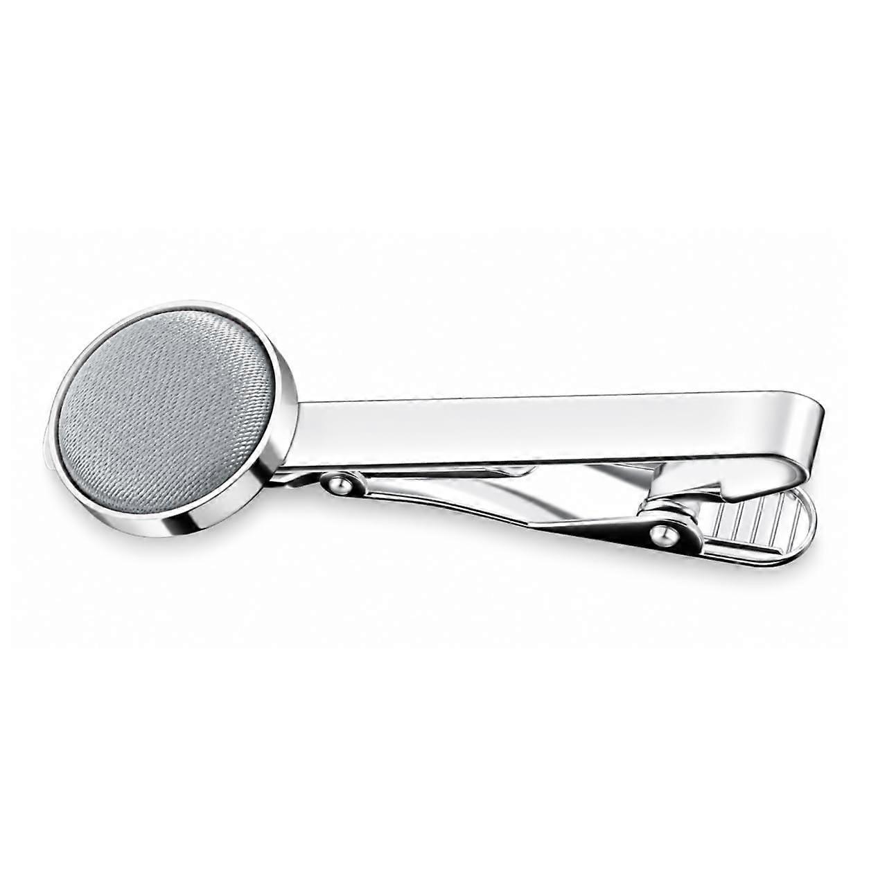 Silver Plain Satin Tie Clip