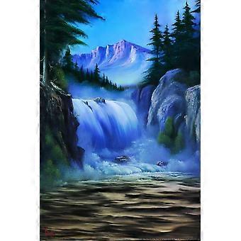 Bob Ross Spectacular Waterfall Art Print Painting Wooden Jigsaw Puzzles UE3064