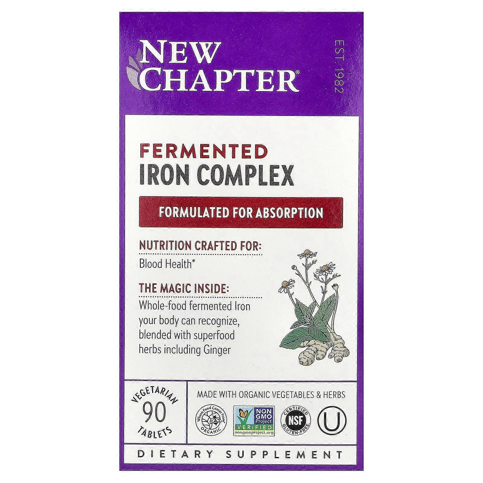 New Chapter, Fermentierter Eisenkomplex, 90 vegetarische Tabletten