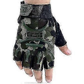 Kids Half Finger Sports Gloves Anti Slip Cycling For Boys Girls Bike Scooter Skateboard Camo