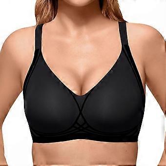 Women's Push Up Bra Wireless Bralette Coverage Underwear Black Size S