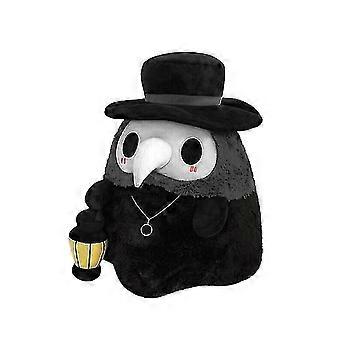 20cm Luminous Couple Plush Toy New Cartoon Black Plague Doctor Nurse Plush Doll Halloween Party Props Lantern For Children Gifts
