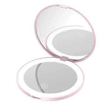 Portable Foldable Makeup Mirror with LED Light - Compact and Travel-Friendly Mirror for Women - Pocket-Sized Makeup Tool FOR