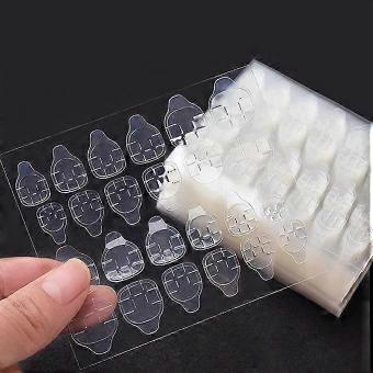 50 Sheets Double Side Glue Nail Sticker for Press on Nail Sticky Tabs,Waterproof Breathable False Nail Tips Jelly Adhesive Tabs Nail Glue-brnv