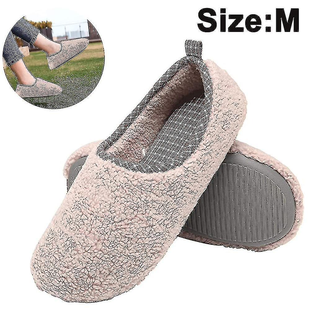 Womens Slippers Comfortable Indoor Shoes With Memory Foam Warm P Fleece Lined Slipper Closed Back Non Slip Home Shoe