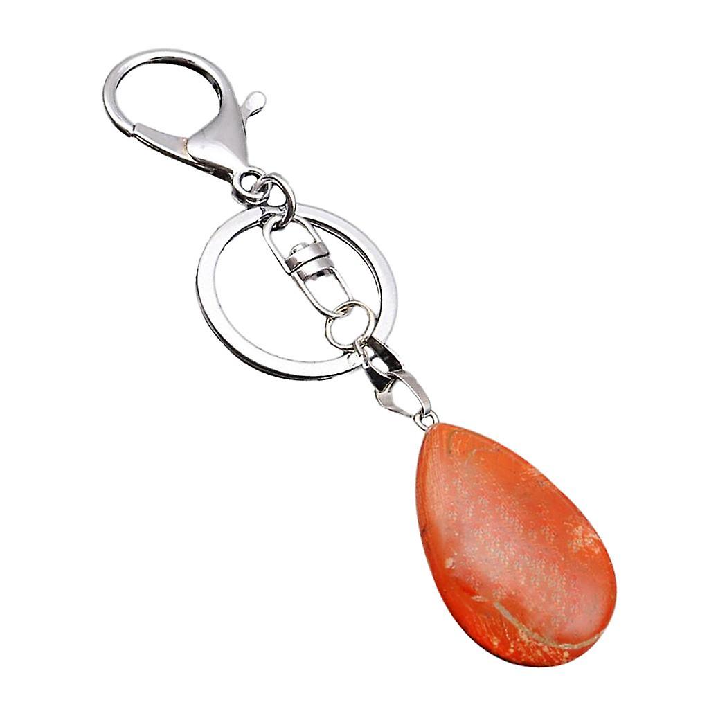 Mignon Waterdrop SHape Gemstone Pendentif Porte-clés Porte-clés DIY Noir