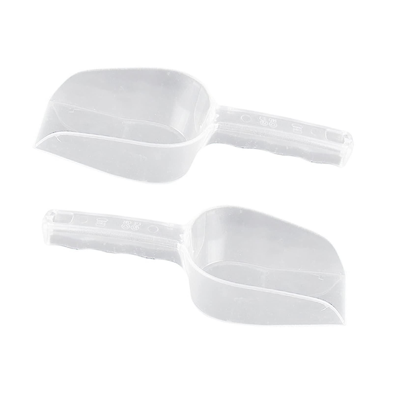 Kitchen Scoops, 2 Pcs Measuring Transparent Plastic Shovel