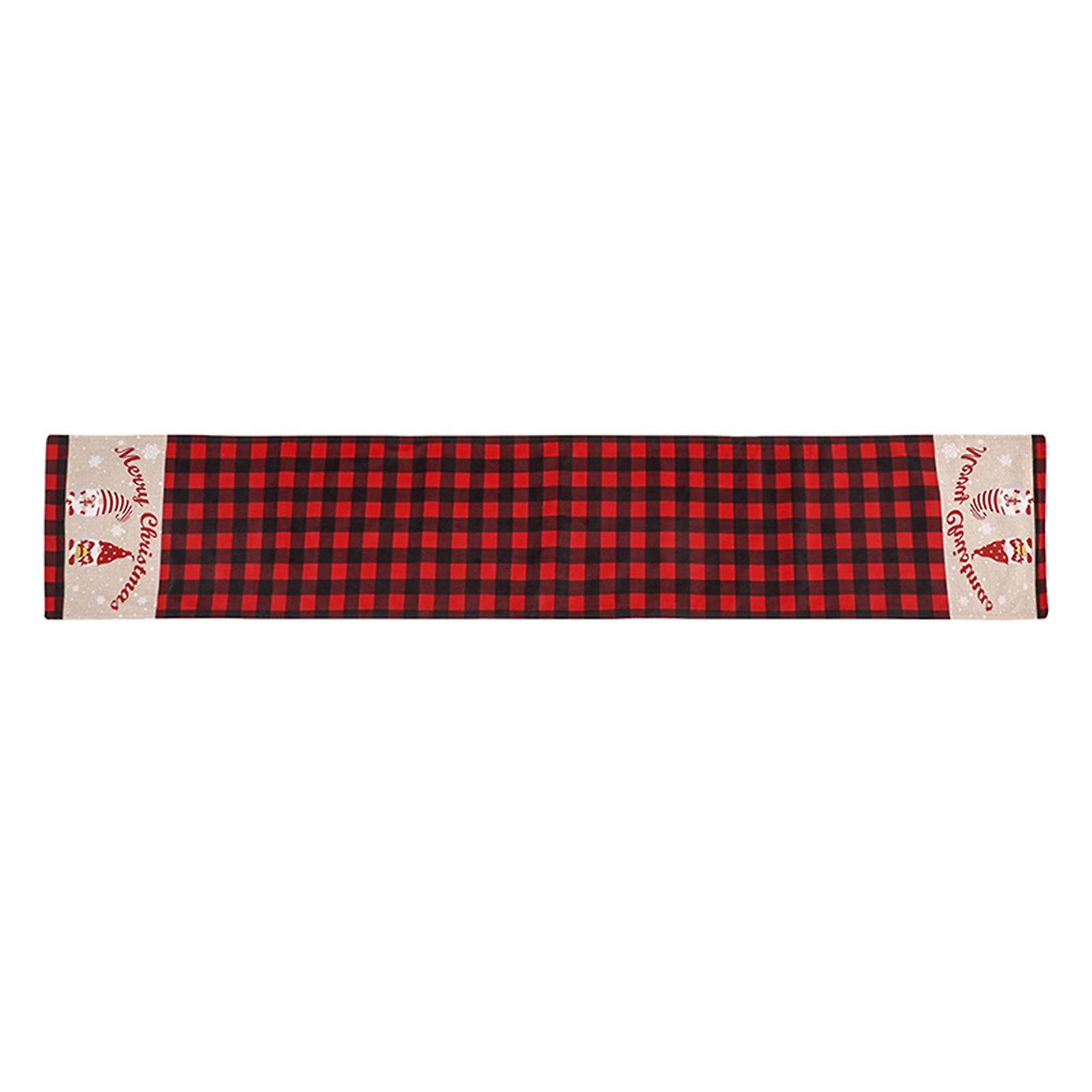 Christmas Table Runner Red Black Buffalo Plaid Winter Holiday Kitchen Dining