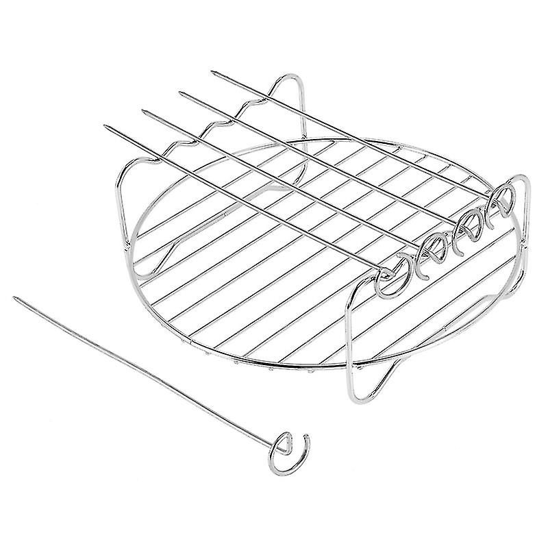 Double Layer Rack Accessory With 5 Skewers, For Airfryers