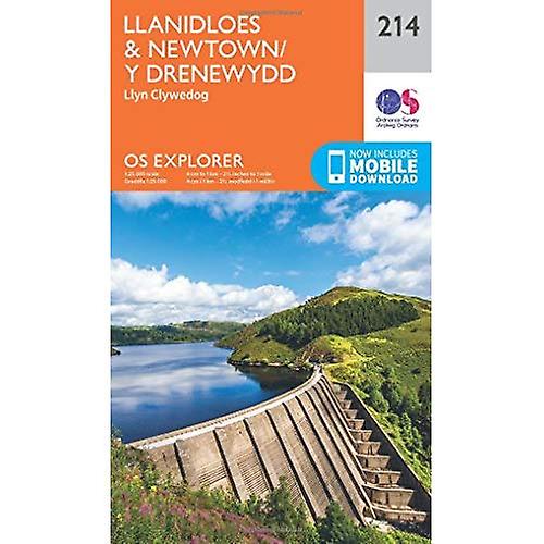 OS Explorer Map (214) Llanidloes and Newtown - Y Drenewydd