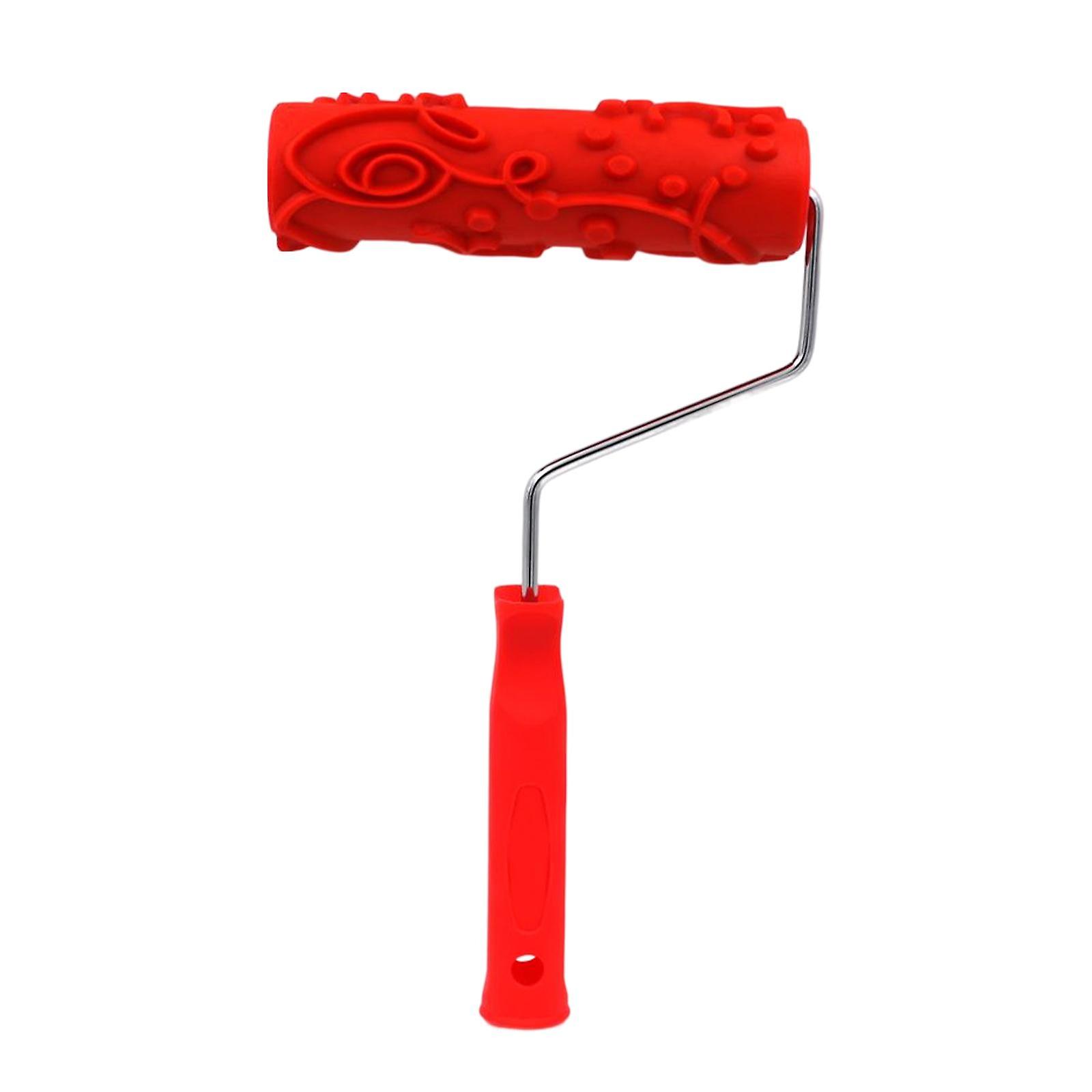 Patterned Paint Roller with Handle DIY Decorative Multifunctional Office