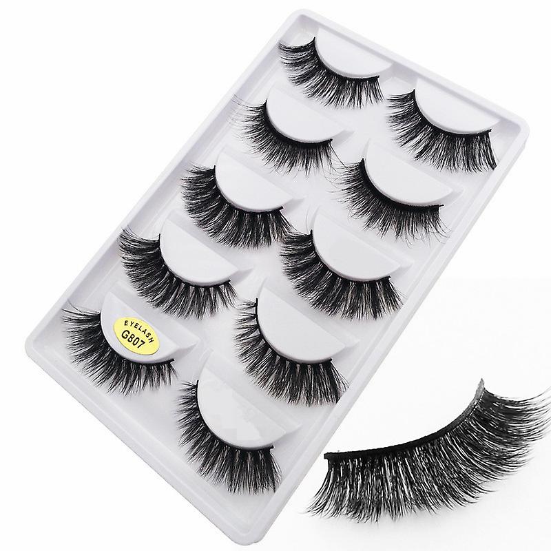5-pair false eyelashes-3D faux mink-G807
