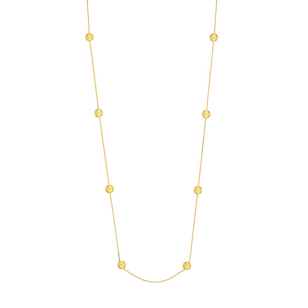 Colar longo e encantador com pingente redondo em prata de lei 925 banhada a ouro, 91 cm (36 polegadas), para mulheres.