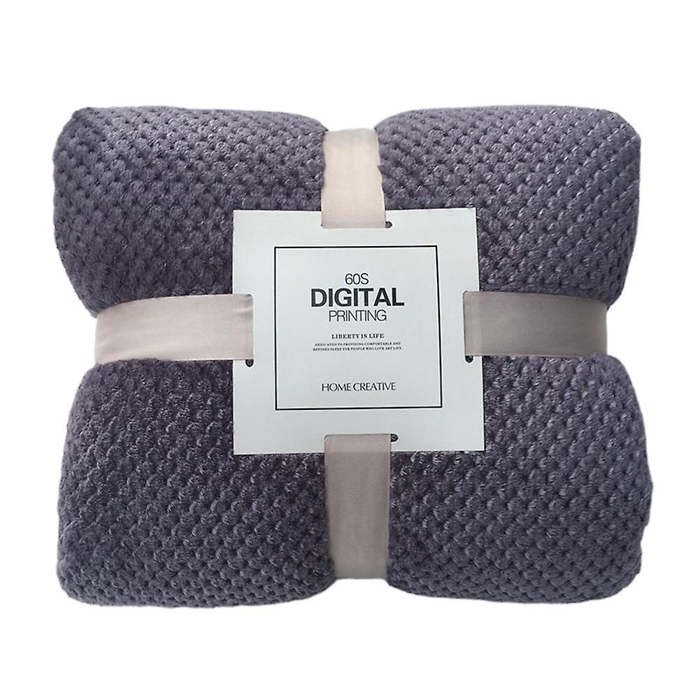 ZHOUBA Winter Warm Mesh Pineapple Grid Soft Flannel Bed Sofa Carpet Conditioner Blanket