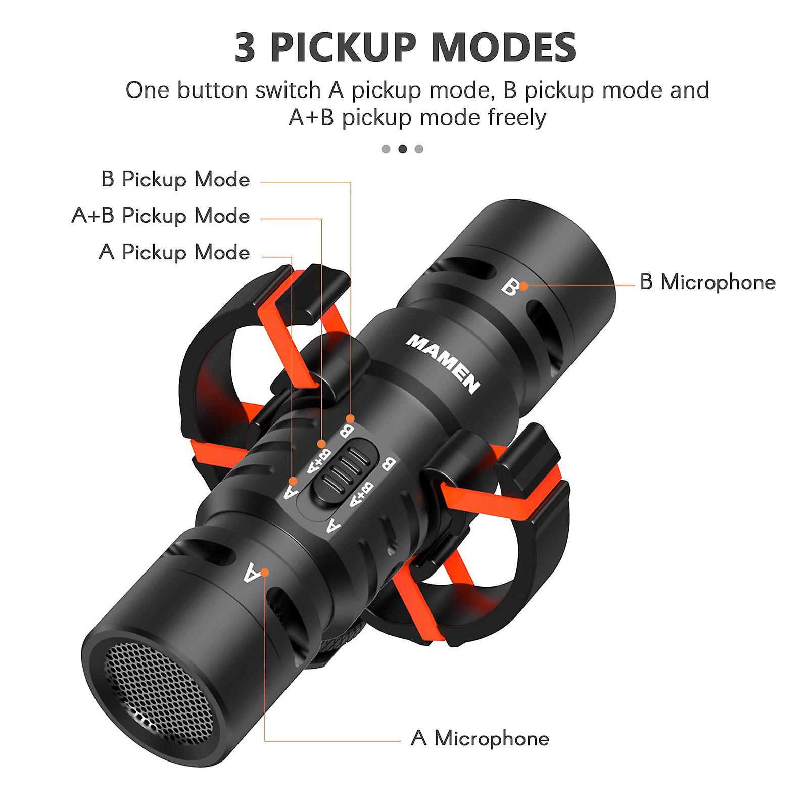 Mini On-camera Microphone Two-way Pickup Metal Mic