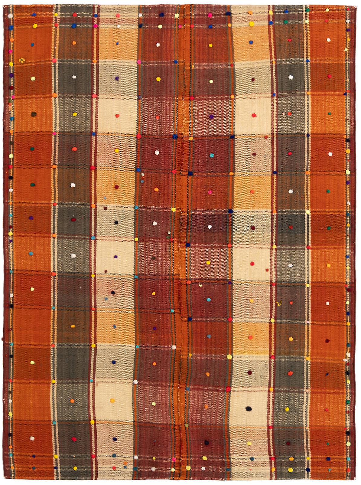 Hadorn Jajim 旧 142x194 多色手工编织中亚地毯