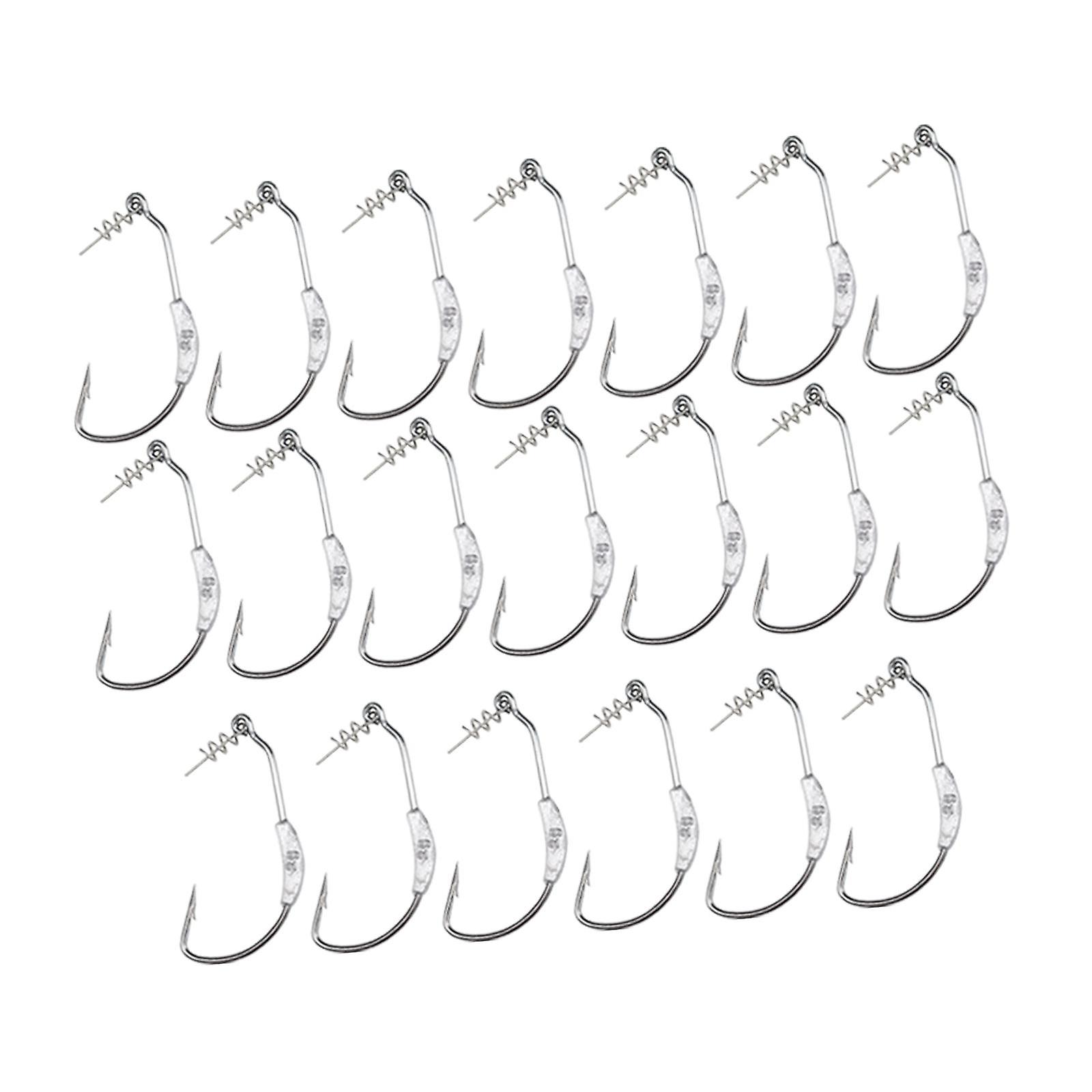20x Fishing Hooks Catfish Hooks Fish Hooks Carbon Steel Hooks Weighted Hooks 2g