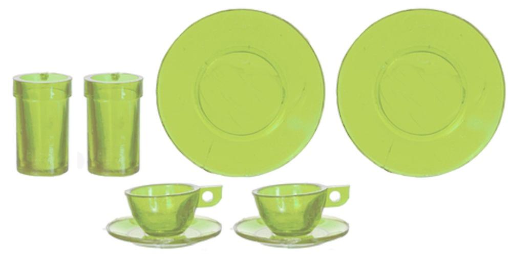 Dolls House Green Dinner Set 2 Chrysnbon Miniature Dining Accessory