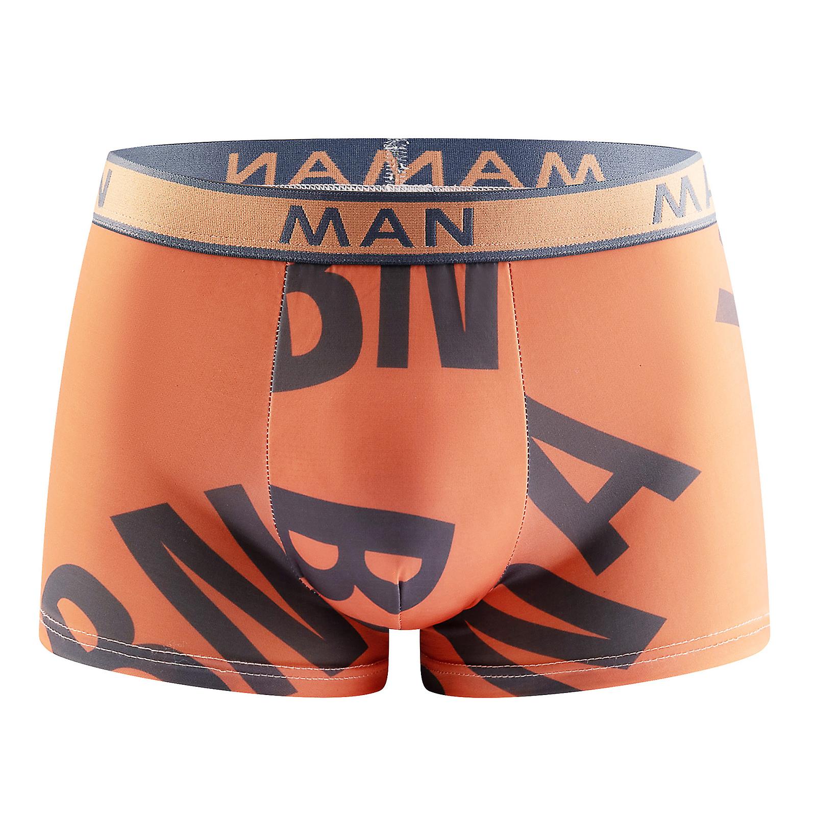 Män Sömlösa Trosor Plus Storlek Lös Bokstav Tryckta Underkläder Andas Snabb Tork U-formade boxare Manliga kalsonger