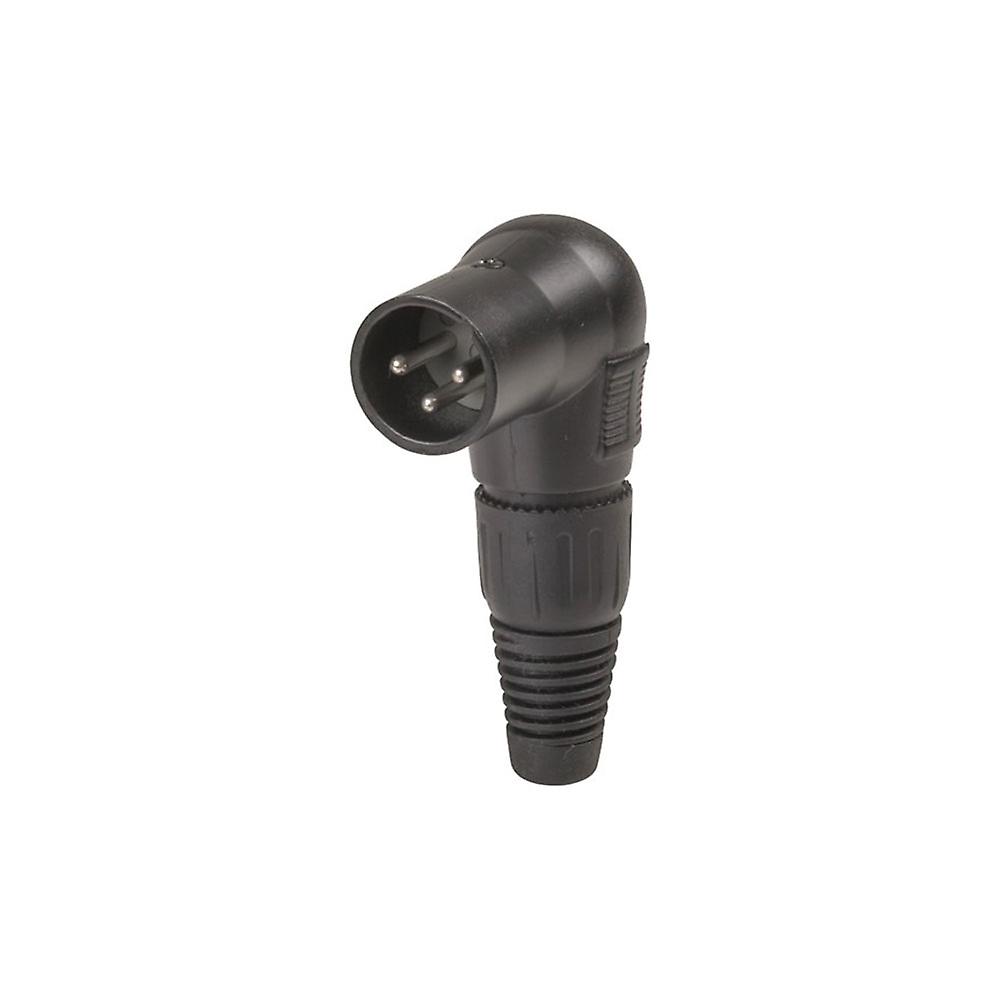 High Quality Line Male Cannon Type Connector Right Angle with 3 Pins Black
