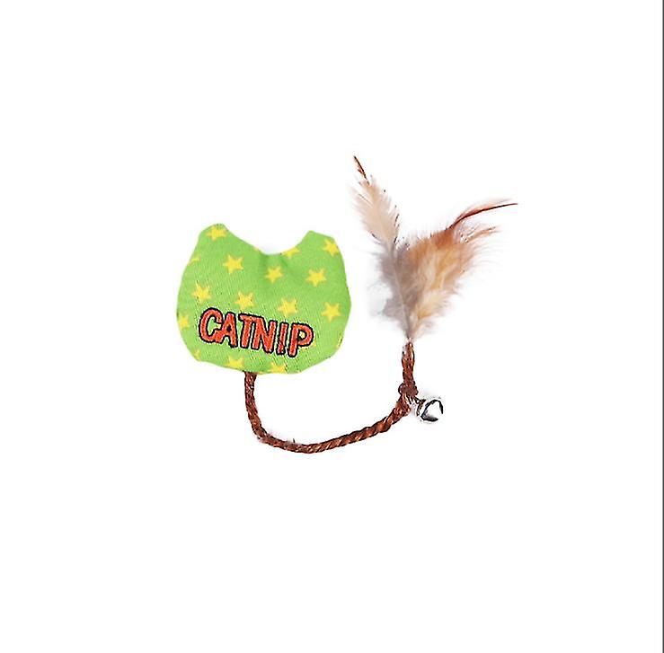 2Pcs Green Canvas Catnip Feather Funny Cat Toy Knots,wear-resistant Gnawing Cat Supplies Az16134