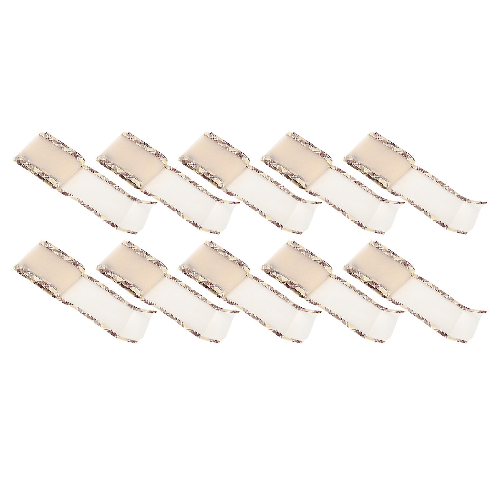 10 Yards Brown Edge Ribbon Polyester Tulle 2.6in C2 for DIY