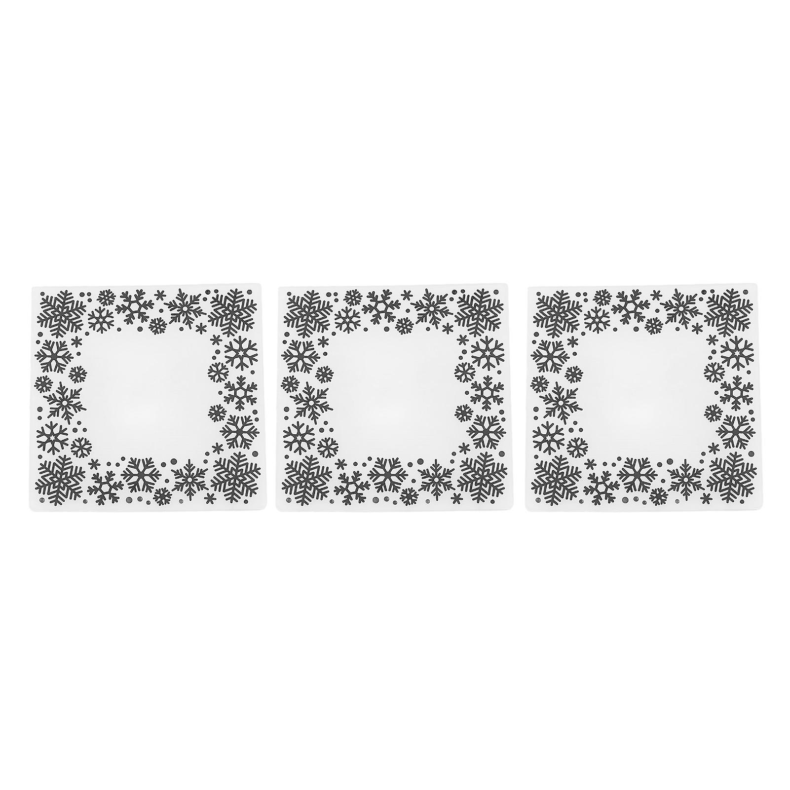 3Pcs Embossing Template Practical Snowflake Pattern Relief Design DIY Craft Template Molds for Making Cards Invitations