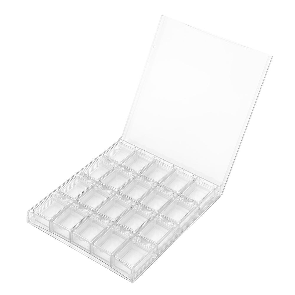 20 Grids Nail Decoration Sequence Organize Box Transparent Empty Nail Art Storage Box (Clear)