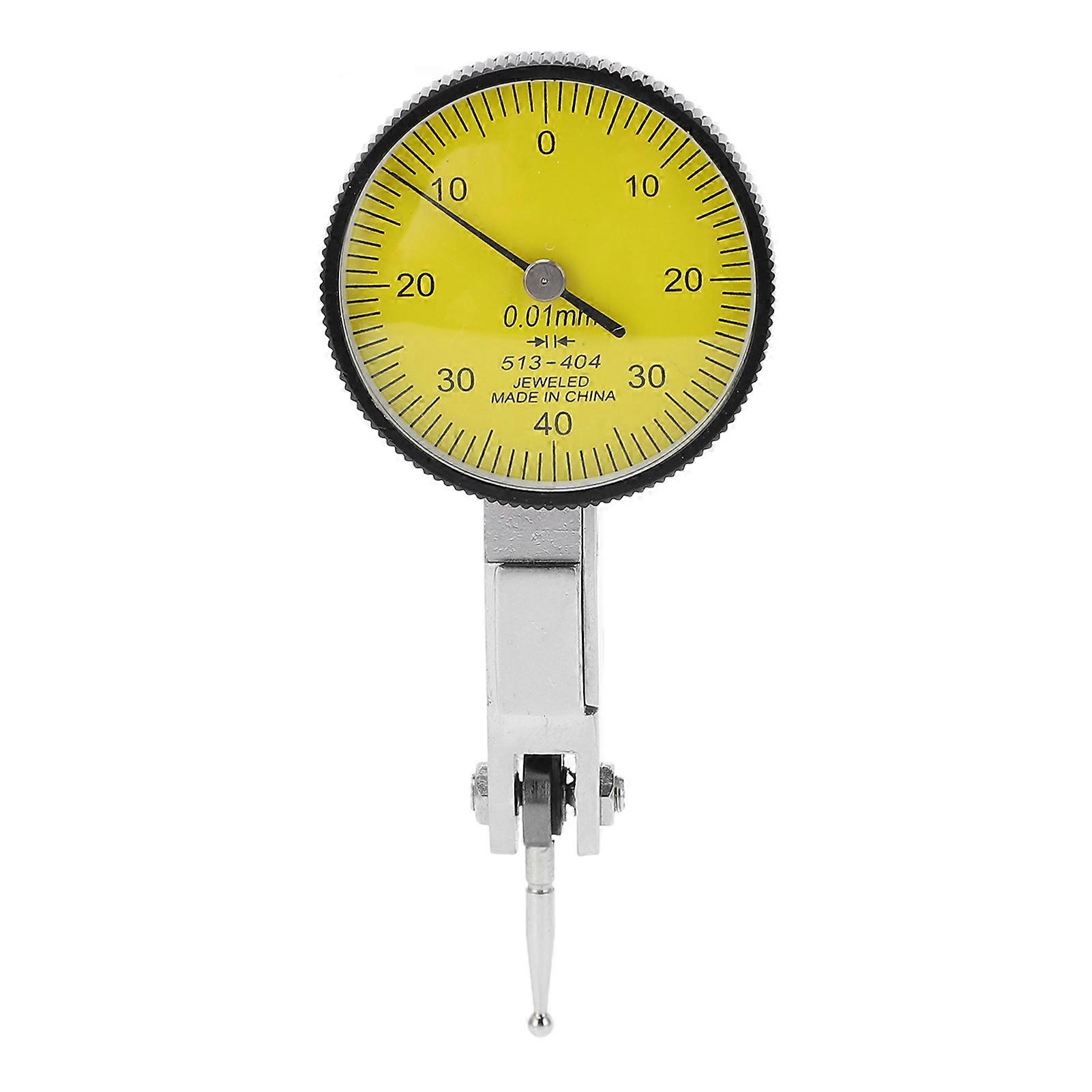 Dial Test Indicator 0mm 40mm 0mm Range 0.01mm Accuracy Precise Yellow Dial Test Indicator Gauge