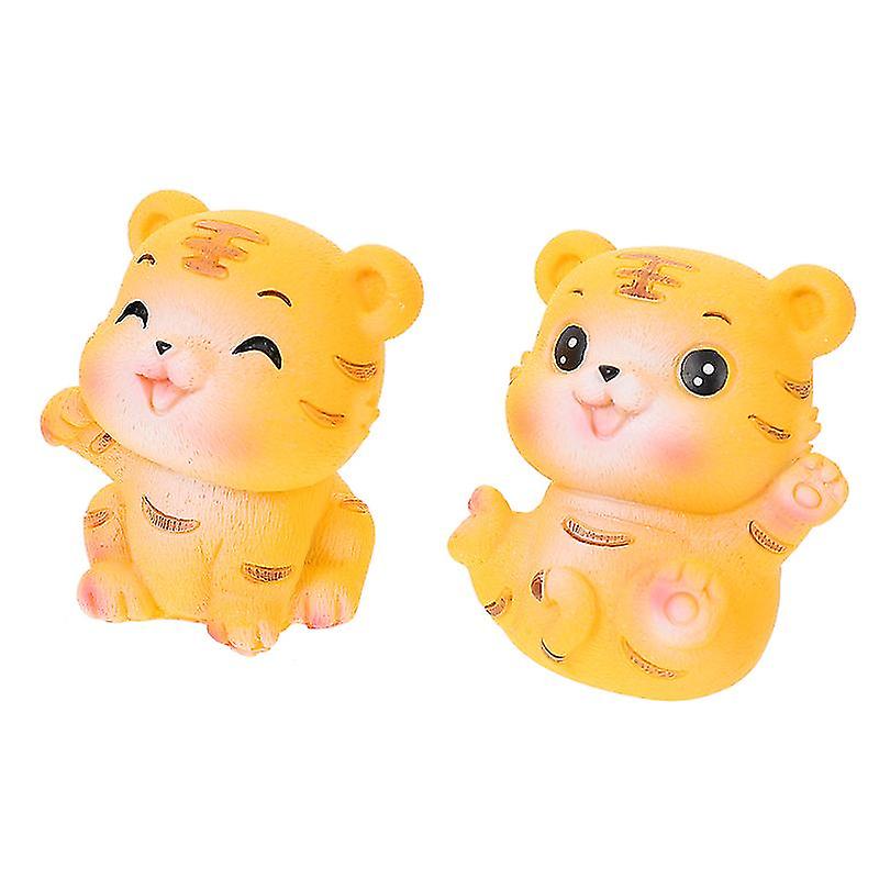 2pcs Tiger Resin Sculpture