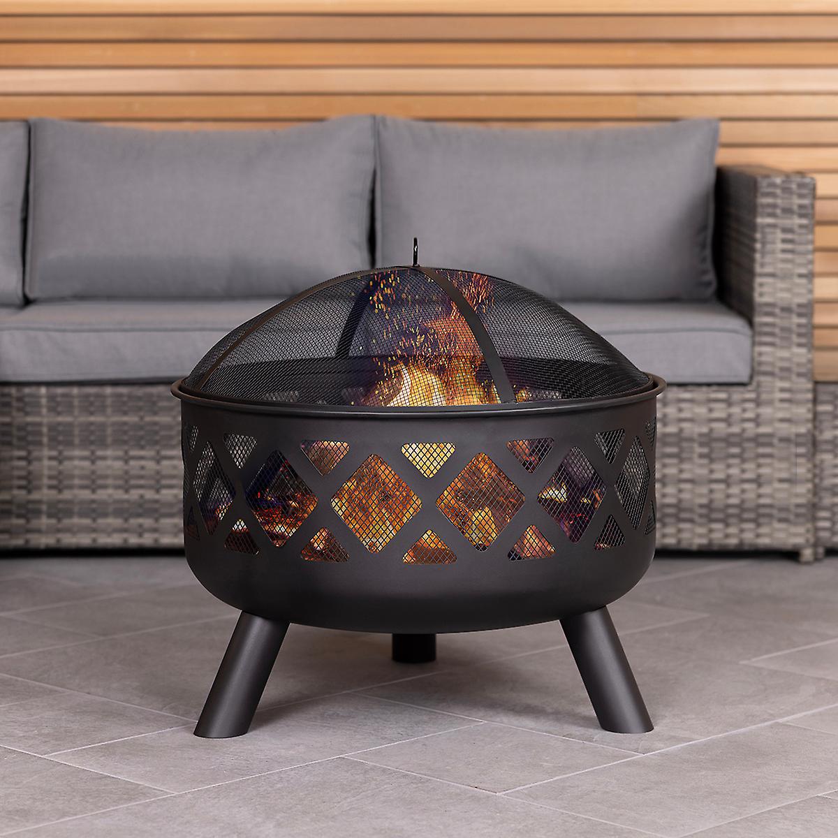 Charles Bentley Round Black Fire Pit