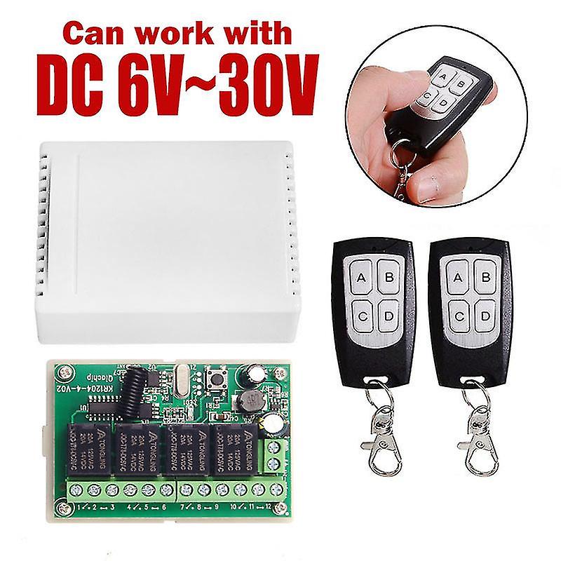 Dc12v 24v 4ch Wireless Remote Control Switch 433m Receive Control Four Relay Module Car Modification