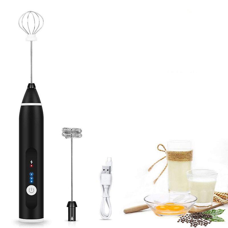 3 Speeds Hand Mixer Egg Beater Coffee Milk Drink Whisk Frother Stirrer Usb Rechargeable Handheld Food Blender Tool