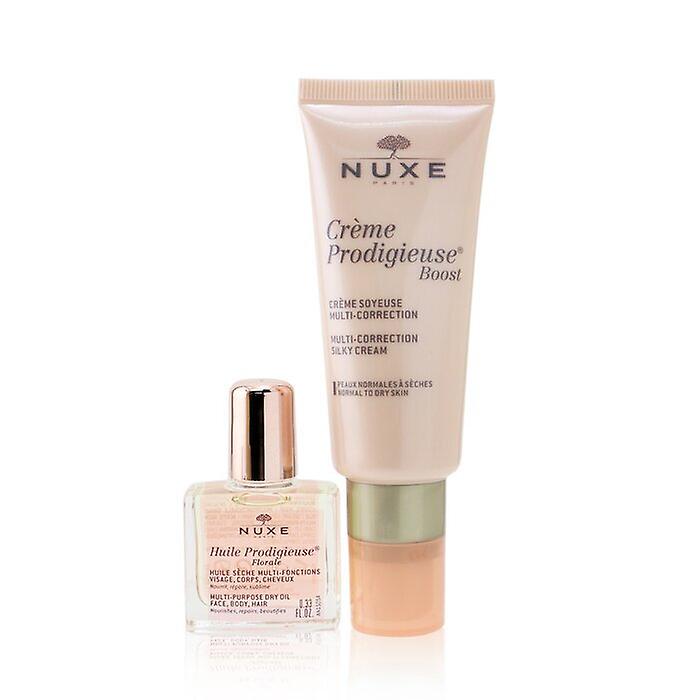 Nuxe Gift Set: Creme Prodigieuse Boost Multi-correction Silky Cream 40ml + Huile Prodigieuse Florale Multi-purpose Dry Oil 10ml 2pcs