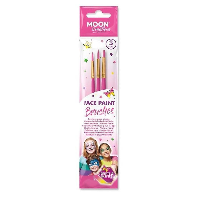 Moon Creations Face Paint Brushes Pink C14006