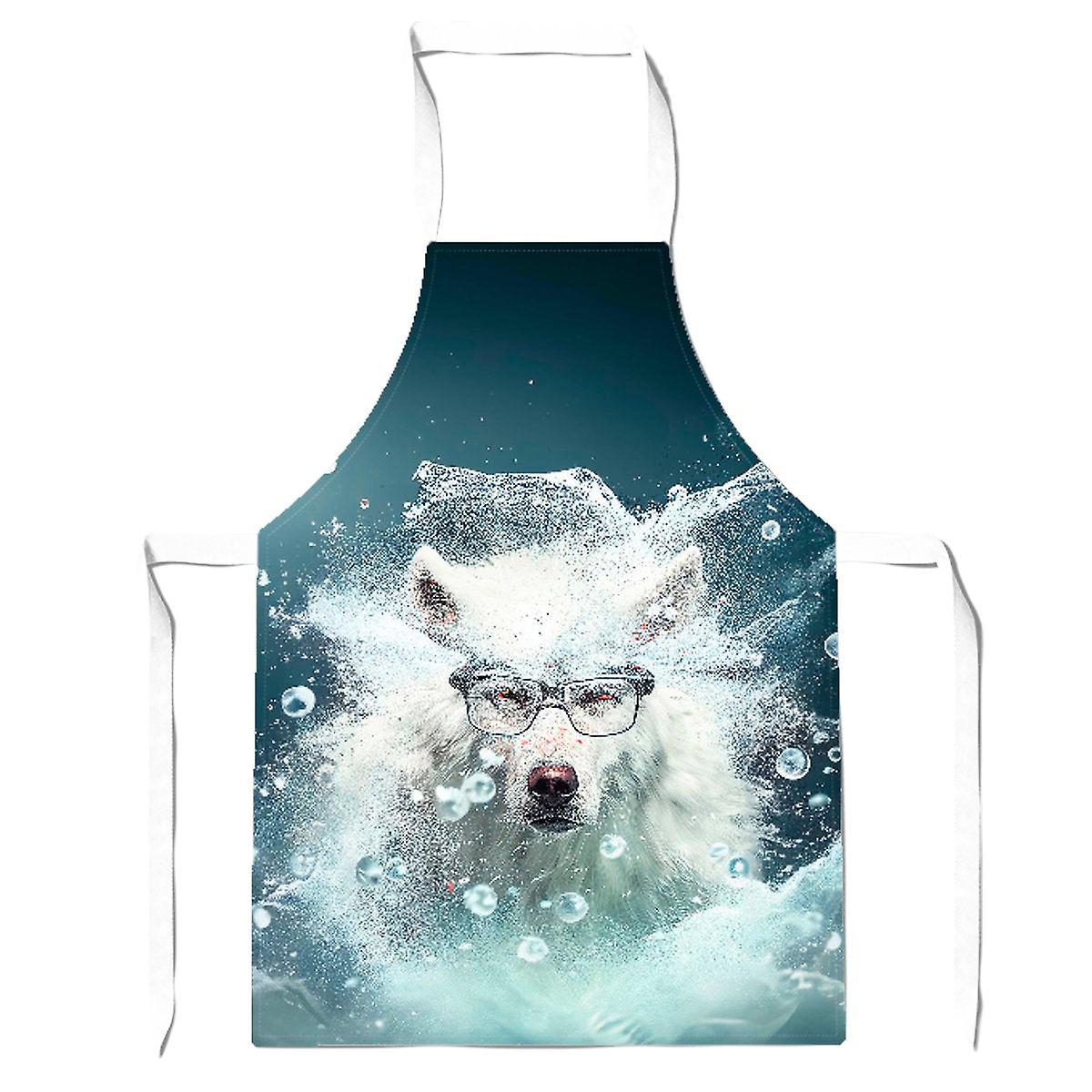 White Wolf With Glasses Splashart Apron