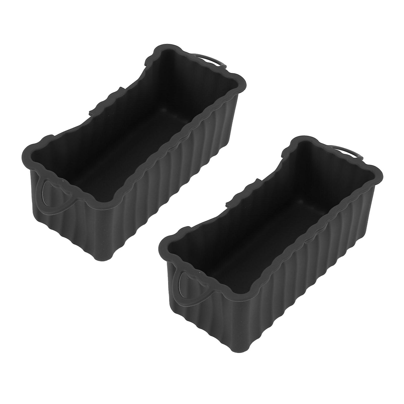 2PCS Silicone Grease Drip Pan for Blackstone Griddle Reusable Rectangular Grease Catcher Cup Liner for Camping Barbeque Black