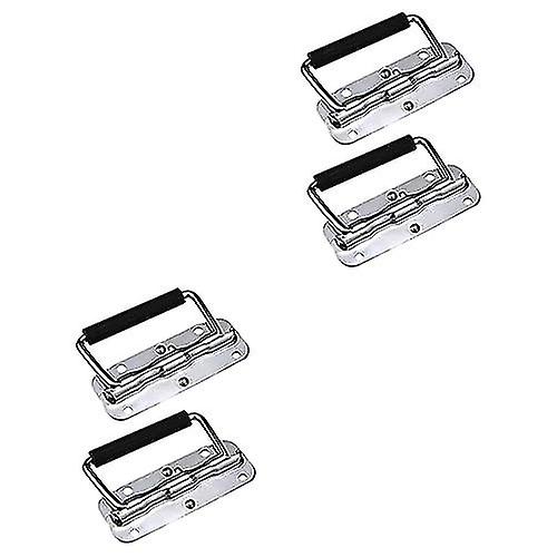 Stainless Steel Shellless Spring Handle - 4 Pcs Furniture Cabinet Chest Handle with Ring Spring Load