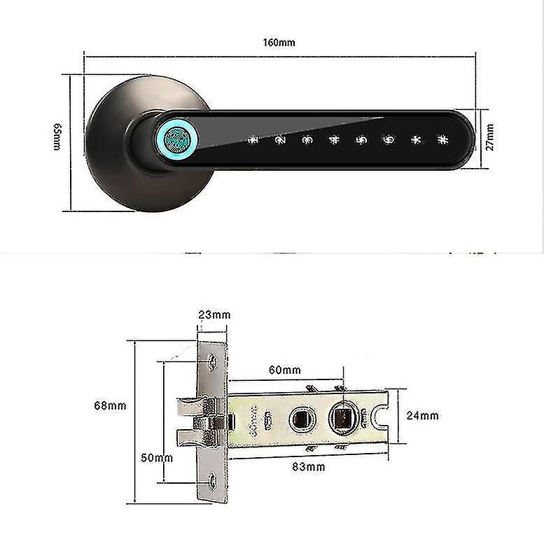 Fingerprint Electronic Door Lock Smart Bluetooth Password Handle Lock