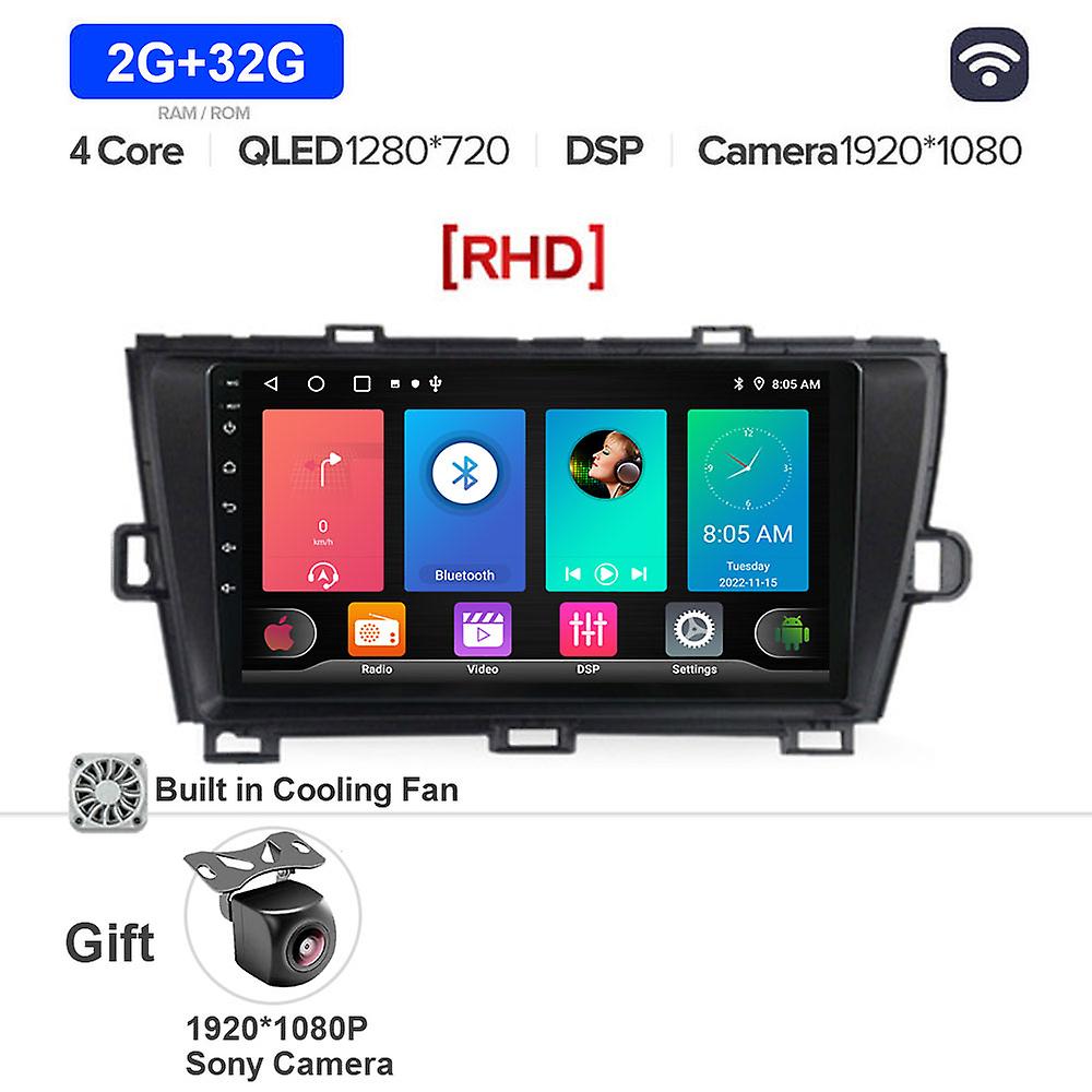 9" Android 13 For Toyota Prius Xw30 30 2009-2015 Rhd Car Radio Multimedia Video Player Navigation Stereo Gps Head Unit No 2 Din