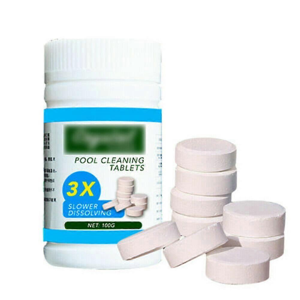 100pcs Tablette de nettoyage de piscine purifie efficacement l’eau Crystal Clear Pool Cleaners