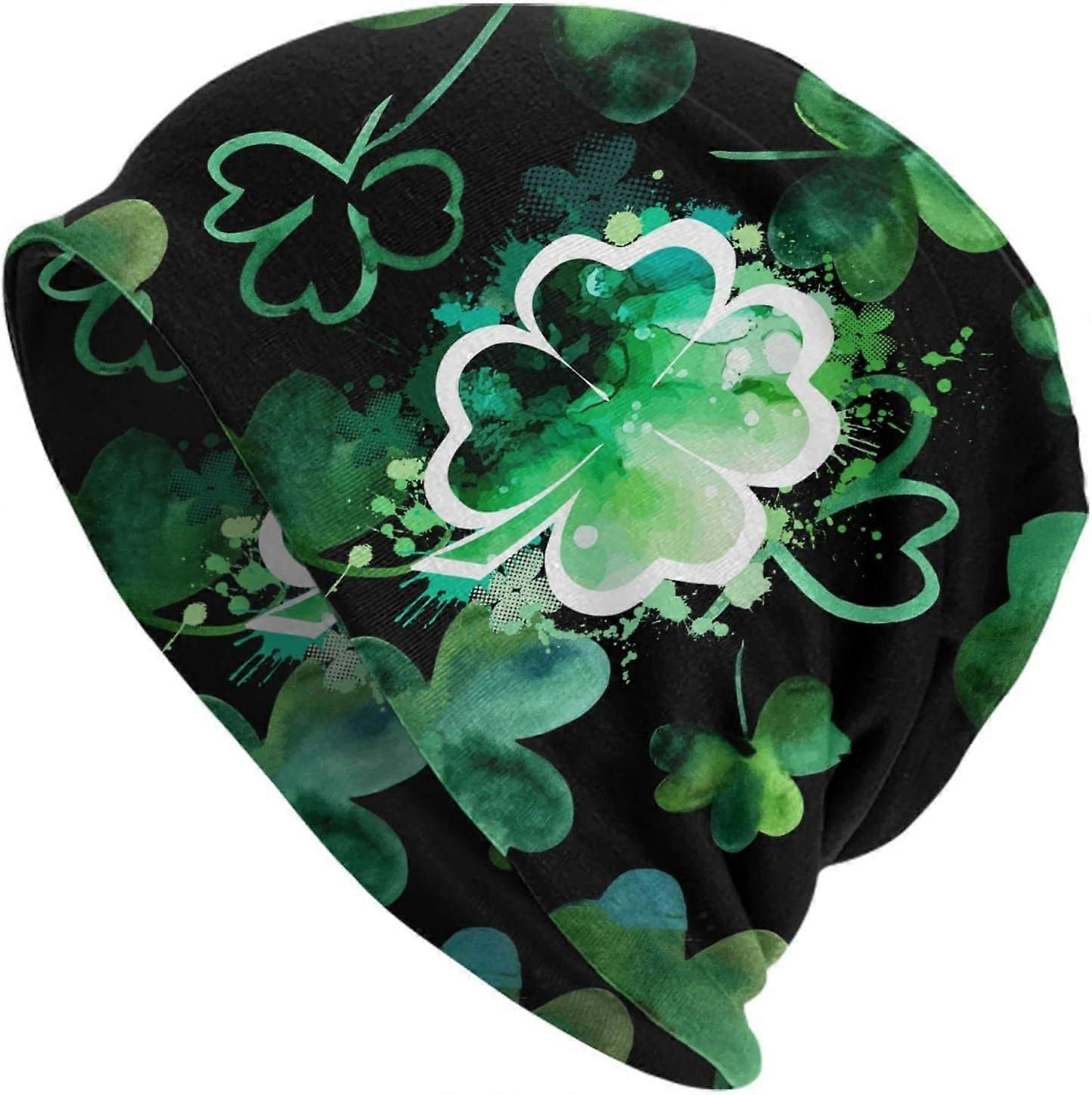 Szent Patrik napja Zöld kötött sapka kalap Felnőttek Stretch kötött koponya sapkák Sapka nőknek Férfiak