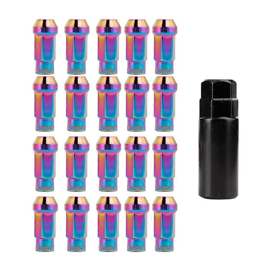 20Pcs M12*1.25 Iron Acorn Extended Open End Wheel Racing Lug Nuts with Key E2U373