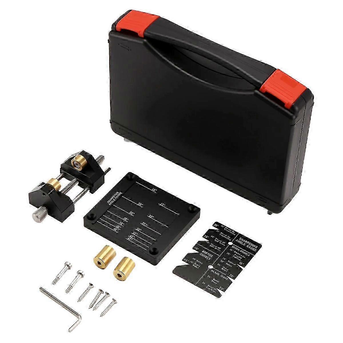 Adjustable Jig Guide Tool for Metal Wood Chisel Abrasive Fixed Angle Sharpener Kit for 5/32in-3in C