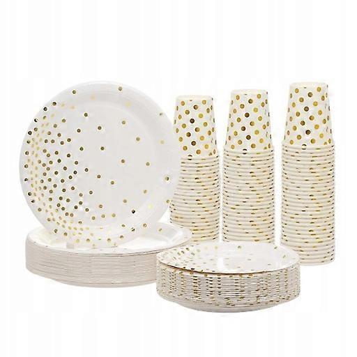 Disposable Restaurant Party Gathering Paper Tableware Set Round Paper Plates Paper Cups